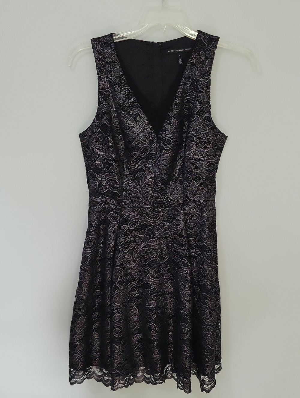 White House Black Market Black Lace Mini Dress, Size 6